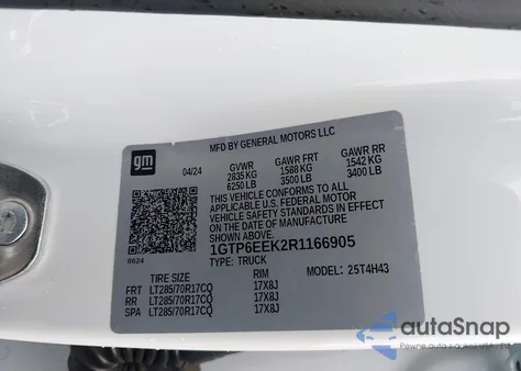 2024 GMC Canyon 4Wd At4X z USA, uszkodzony, nr VIN 1GTP6EEK2R1166905